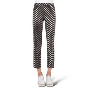 Akris Punto Franca Black/Ivory Polka Dot Techno Pants Size 6